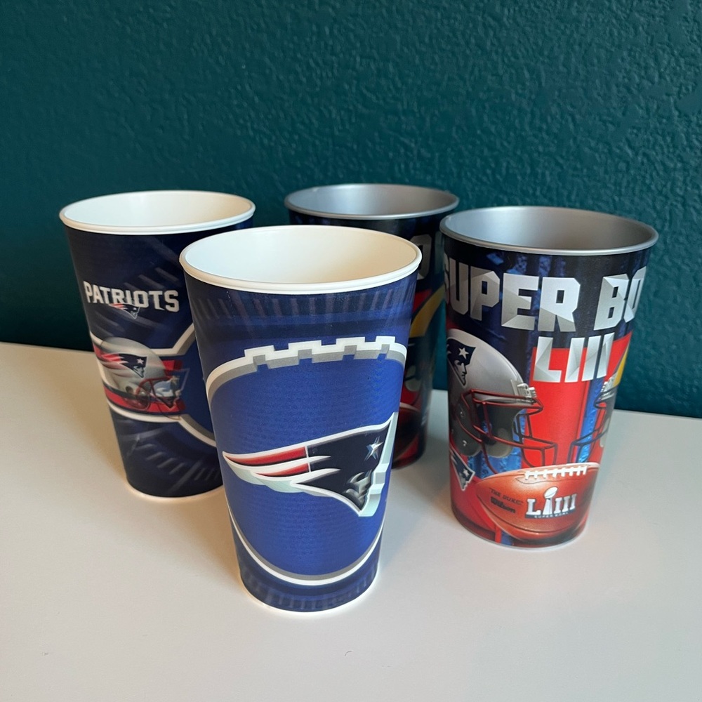 New England Patriots Commemorative Super Bowl LIII Cup 2018-2019 Rams V. Pats x4